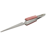 Aven Self Locking Fiber Grip Tweezers  Straight 6-1/2 inches