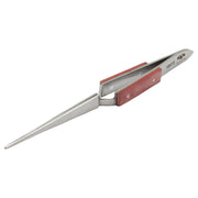 Aven Self Locking Fiber Grip Tweezers  Straight 6-1/2 inches