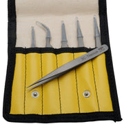 Titanium 6-Piece Precision Tweezer Set