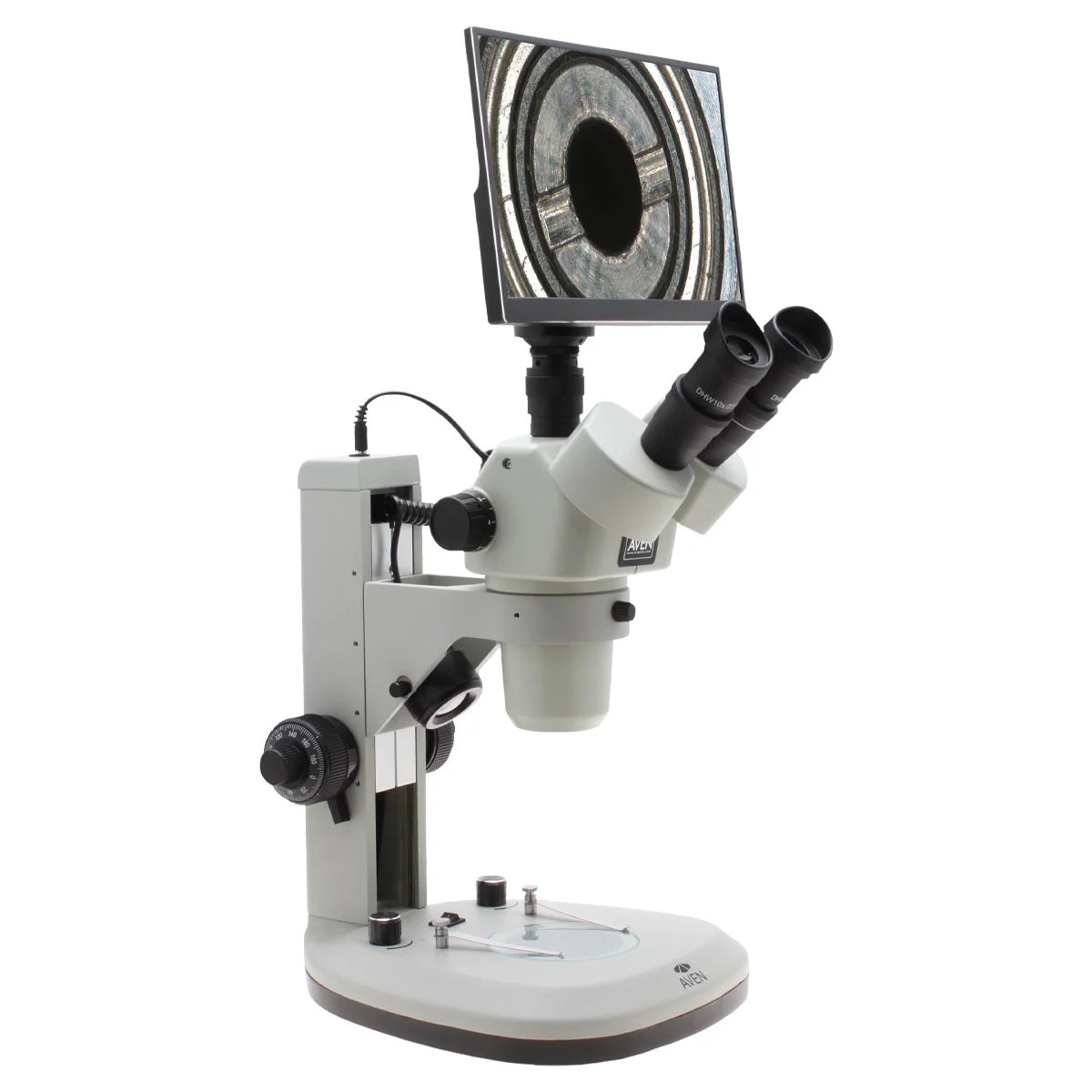 Stereo Zoom Microscope SPZV-50 [6.7x–50x] with Mighty Cam Eidos 4K