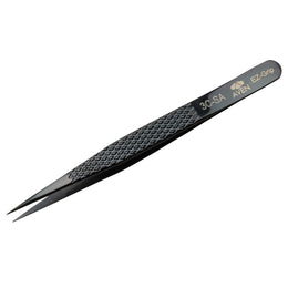 EZ Grip Black Tweezers Stainless Steel, #3C Pattern