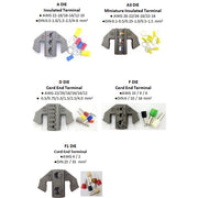 Deluxe Crimping Tool Kit with Frame, 5 Dies, Wire Stripper, and 148 pc Connector Set