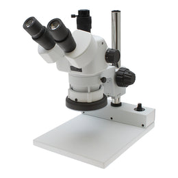 ESD Safe SPZV-50E Stereo Zoom Trinocular Microscope on Stand PLED