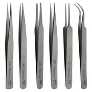 Titanium 6-Piece Precision Tweezer Set