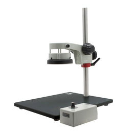 Heavy Duty Post Stand with Safety Clamp 25mm, with Ring Light LED with Integrated Focus Mount