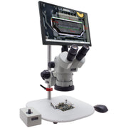 Stereo Zoom Microscope SPZV-50 [6.7x - 50x] With Mighty Cam Eidos 4K XL on Ergo Post Stand