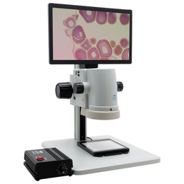 MicroVue Digital Microscope with Built-In HD Monitor [17 - 110x] and LED Backlight