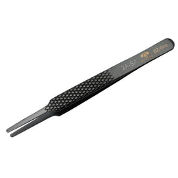 EZ Grip Black Tweezers Stainless Steel, 2A Pattern