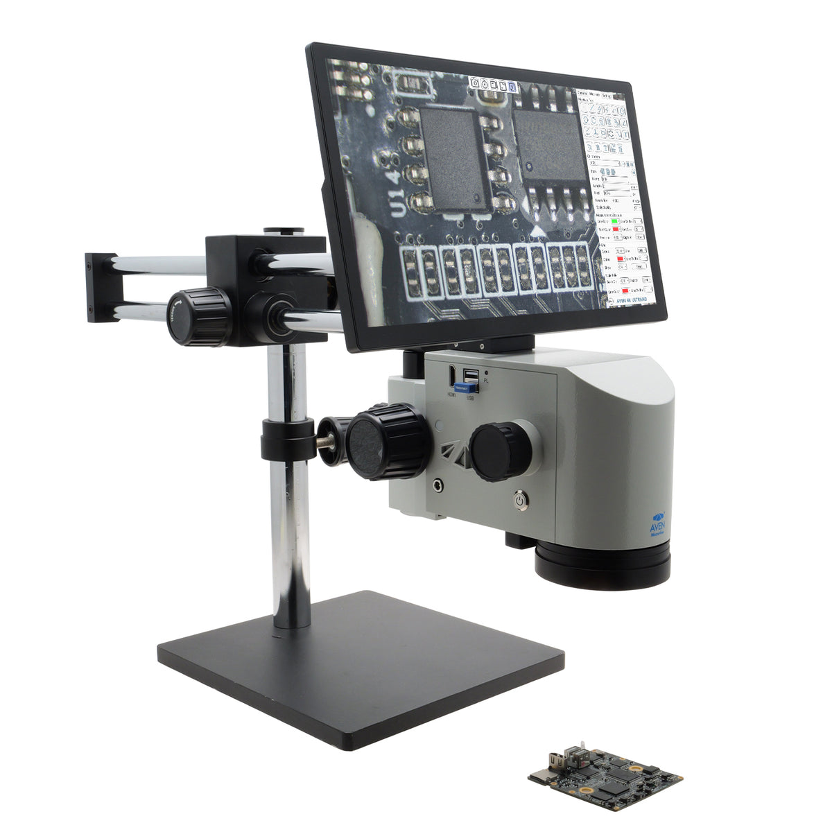 Two Handle Microscope MicroVue 2.0 Digital Microscope with Double Arm Boom Stand – Aven Tools