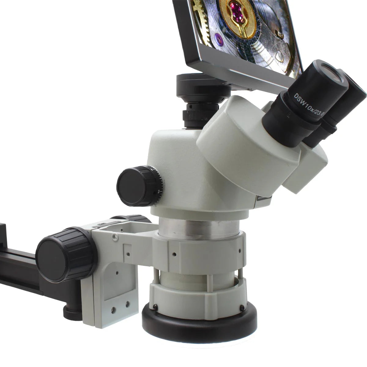 Stereo Zoom Microscope SPZV-50 [6.7x–50x] with Mighty Cam Eidos 4K XL ...