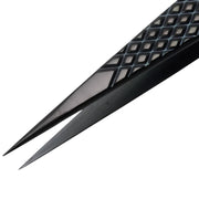 EZ Grip Black Tweezers Stainless Steel, #3 Pattern