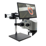 MicroVue 2.0 Digital Microscope [21x - 133x] with Double Arm Boom Stand and 360 Viewer