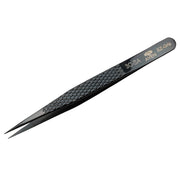 EZ Grip Black Tweezers Stainless Steel, #3C Pattern