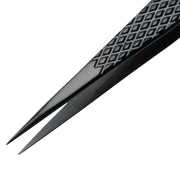 EZ Grip Black Tweezers Stainless Steel, #3C Pattern