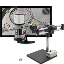 Digital Microscope Mighty Cam Pro Auto Focus [7x-70x] Macro Lens with Double Arm Boom Stand