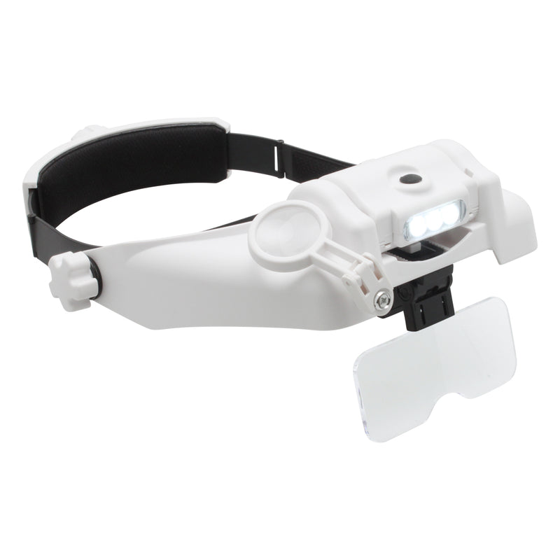 Rechargeable Headband Magnifier With LED Light - 1.5X To 3.5X Magnification For Jewelry Repair & Hobbies