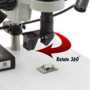 Digital Microscope with 360 Viewer, Mighty Cam ES on Post Stand with Gooseneck LEDs [22x - 147x]