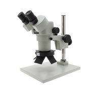 Stereo Zoom Binocular Microscope SPZ-50[6.75x-50x] on Post Stand with OLED Ring Light