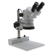 Stereo Zoom Binocular Microscope SPZ-50[6.75x to 50x]on Post Stand with Integrated LED Light