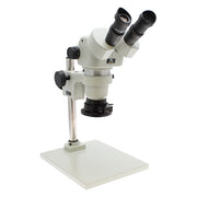 Stereo Zoom Binocular Microscope SPZ-50 [6.75x-50x] on Post Stand with LED Ring Light with Adjustable Polarizer