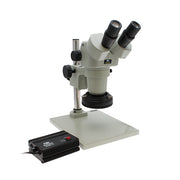 Stereo Zoom Bincoular Micrsocope SPZ-50 [6.75x-50x] on Post Stand with LED Ring Light with Polarizer