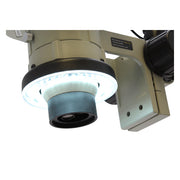 Stereo Zoom Binocular Microscope SPZ-50 [6.75x-50x] on Double Arm Boom Stand & Integrated LED Light