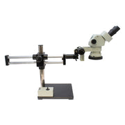 Stereo Zoom Binocular Microscope SPZ-50 [6.75x-50x] on Double Arm Boom Stand & Integrated LED Light