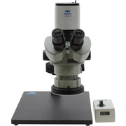 Stereo Zoom Microscope SPZV-50 [6.7x - 50x] on Ultra Glide Stand with Tiltable Arbor and Mighty Cam Pro Auto Focus Auto Focus Camera