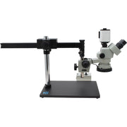 Stereo Zoom Microscope SPZV-50 [6.7x - 50x] on Ultra Glide Stand with Tiltable Arbor and Mighty Cam Pro Auto Focus Auto Focus Camera