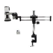 Digital Microscope Mighty Cam Pro Auto Focus [7 -70x] on Double Arm Boom Stand with LED Focus Mount + HD Monitor
