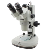 DSZV-44 Trinocular Stereo Zoom Microscope [10x - 44x] on Track Stand with Top and Bottom LEDs