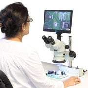 SPZV-50E Trinocular Microscope with Mighty Cam Eidos 5M Integrated Camera/Monitor ESD Safe
